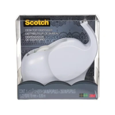 Abbildung von 3M Scotch C43 ELPHT Abroller im Elefantendesign, 1 Rolle Magic Klebeband 19 mm X 8, 89 M Elephant EU, Weiß