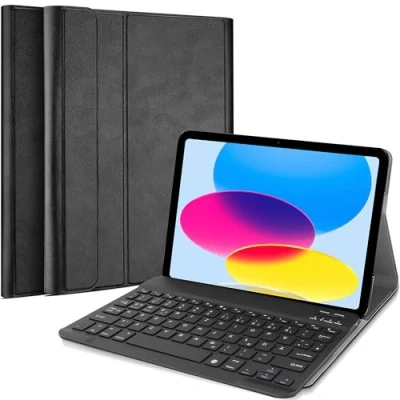 Abbildung von Cazy Tastatur Hülle Kompatibel mit iPad 2022 (10th Gen) Schutz Etui magnetisch Abnehmbarer Layout: Qwertz