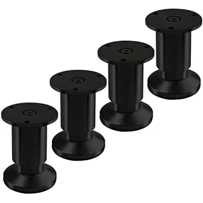 Abbildung von 4 Stück Möbelfüße TERRA Höhe 80 mm Schwarz eloxiert Sofafüße höhenverstellbar bis max. 15 mm, belastbar 250 kg/je Fuß von SOTECH