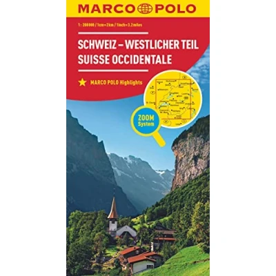 Abbildung von MARCO POLO Regionalkarte Schweiz 01 westlicher Teil 1:200.000: Wegenkaart Schaal 1 : 200.000