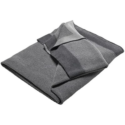 Abbildung von Bio Kuscheldecke für Erwachsene 100% Baumwolle (kbA) GOTS zertifiziert, Dunkelgrau Melange, 150 x 200 cm