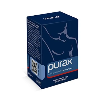 Abbildung von PURAX Antitranspirant Body Wipes 7 days protection, extra strong, 10 pack, blau
