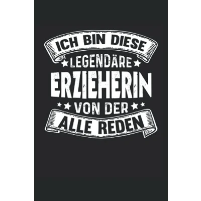 Abbildung von Erzieherin Legende Notizbuch (liniert) Pädagogin Lustiges Kindergärtnerin