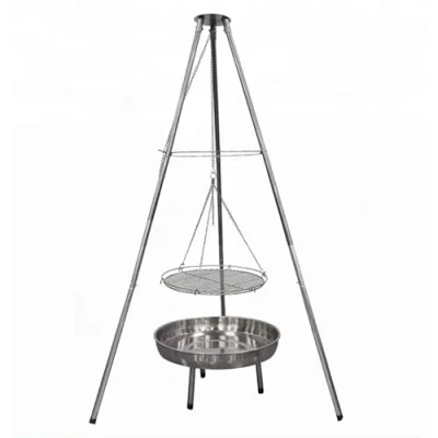 Abbildung von GLÜHZONE Holzkohlegrill HKG 100, Edelstahl Schwenkgrill, mit Feuerschale