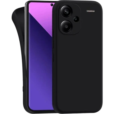 Abbildung von MyGadget Hülle kompatibel mit Xiaomi Redmi Note 13 Pro Plus 5G robuste Handyhülle TPU Case Slim Silikonhülle Back Cover Kratzfest Schutzhülle Matt Schwarz