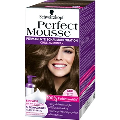 Abbildung von Perfect Mousse permanente Schaumcoloration, 500 Mittelbraun, 3er Pack (3 x 1 Stück)