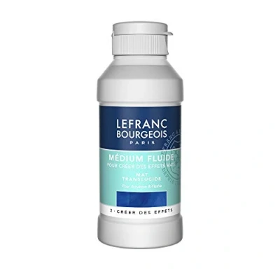 Abbildung von Lefranc &amp; Bourgeois 300670 Mattes Flüssiges Malmittel, für Acrylfarben zum erzeugen von matten Effekten, transluzent, 250ml Flasche