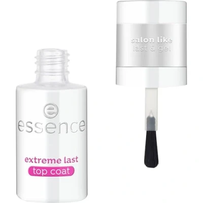 Abbildung von essence extreme LAST top coat, Überlack, Nr. 01, Transparent, langanhaltend, glättend, schützend, glänzend, vegan, ohne Mikroplastikpartikel, Konservierungsstoffe, Parfüm, 1er Pack (8ml)