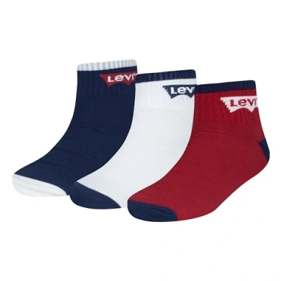 Abbildung von Levi&#039;s Batwing MID CUT 3 PACK Unisex Socken für Kinder, Größe: 23.5 27, Dress blues