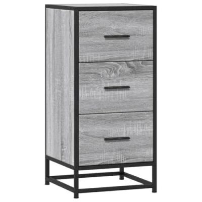 Abbildung von vidaXL Sideboard, Kommode mit Stauraum Tür, Beistellschrank für Wohnzimmer Schlafzimmer, Anrichte Schrank, Grau Sonoma Holzwerkstoff Metall