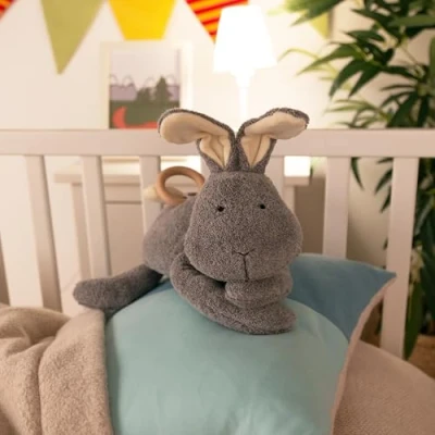 Abbildung von SIGIKID Spieluhr mit Wunschmelodie personalisierbar, In der Schwangerschaft auf dem Babybauch und später Babys Einschlafhilfe Nummer 1 grau/Hase,Onesize,grau/Hase