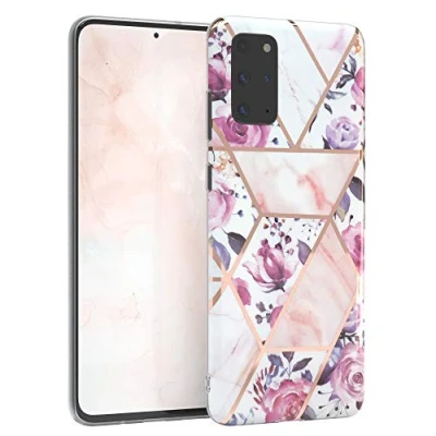Abbildung von EAZY CASE Handyhülle Silikon mit Kameraschutz kompatibel Samsung Galaxy S20 Plus / 5G, im Blumen Design, Rosen Motiv Hülle, Ultra dünn, Slimcover, Silikonhülle, Backcover, Rosé Gold
