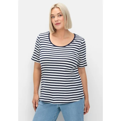 Abbildung von Sheego T Shirt &quot;Große Größen&quot;, mit garngefärbtem Ringel, aus Rippware