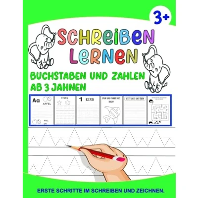 Abbildung von Schreiben Lernen: Ein Kinderbuch zum Erlernen des Zeichnens von Linien, Formen, Buchstaben, Zahlen, Zeichnen und Malen