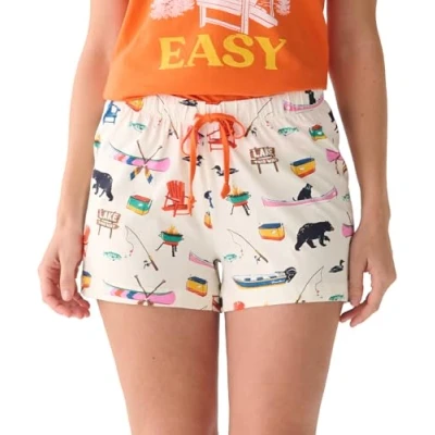 Abbildung von Little Blue House Damen Women&#039;s Sleep Shorts Pyjama Bottoms Pyjamahose, Auf dem See, 38