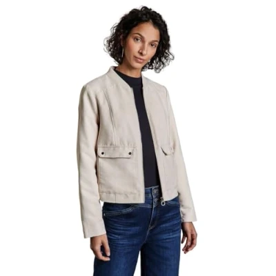 Abbildung von STREET ONE Damen A212532 Cord Blouson, Smooth Sand Beige, 46 EU