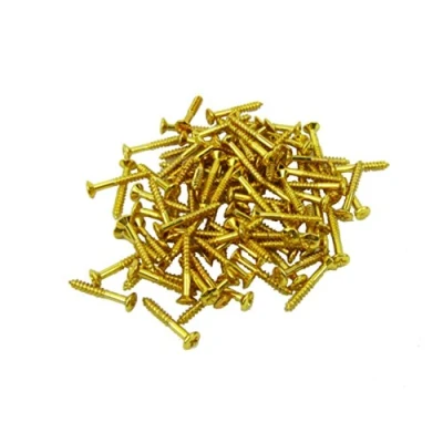 Abbildung von Musiclily 2,5x18mm Humbuckerrahmen Schrauben Set für E Gitarre,Gold(20 Stück)