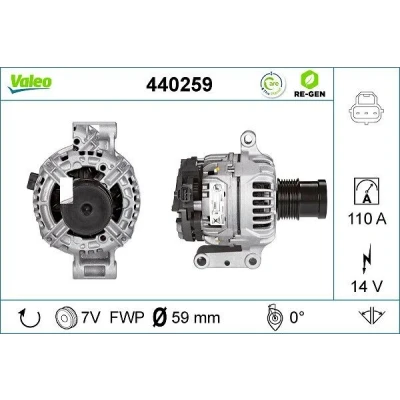 Abbildung von VALEO 440259 Lichtmaschine 14V 110A FORD: Transit Mk5 Bus, Kastenwagen, Pritsche/Fahrgestell