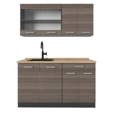 Abbildung von Vicco Singleküche R Line, Edelgrau/Anthrazit, 140 cm ohne Arbeitsplatte