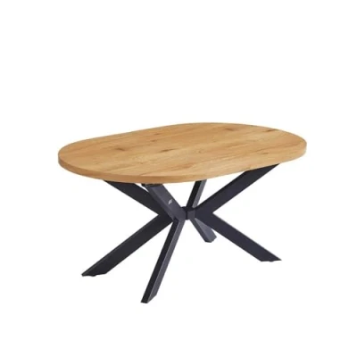 Abbildung von HOME DELUXE Esstisch Oval AVENTI inkl. Sternfuß 160 x 100 cm, ausziehbar bis 200 Küchentisch mit Metallgestell, Esszimmertisch
