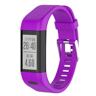 Abbildung von Yikamosi Kompatibel mit Garmin Vivosmart HR+ Armband,Soft Silikon Smart Watch Armband Atmungsaktiv Ersatz Strap HR+(NO HR,Purple)
