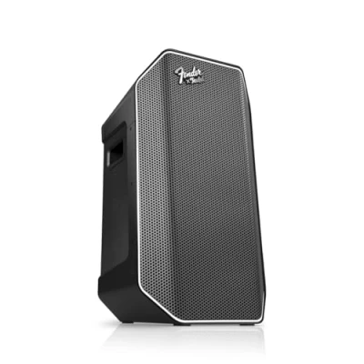 Abbildung von Teufel Fender x ROCKSTER AIR 2 Großer Tragbarer Bluetooth Lautsprecher Leistungsstarker Mobiler Party Speaker mit Langer Akkulaufzeit (58 h), Instrumentenanschlüsse, DJ, Mikro Steel Black