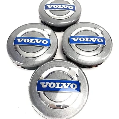 Abbildung von 4 Stück Auto Radnabenkappen für Volvo V40 V60 S60 S80 XC60 XC90 64mm, Radnabendeckel Nabenkappen Radnabenabdeckung mit Logo, Radkappen Felgenkappen Zubehör