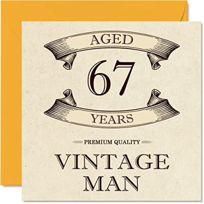 Abbildung von Stuff4 Geburtstagskarte zum 67. Geburtstag für Männer ab 67 Jahren lustige Opa, Vater, Ehemann, Freund, Onkel, Bruder, 145 mm x Grußkarten,