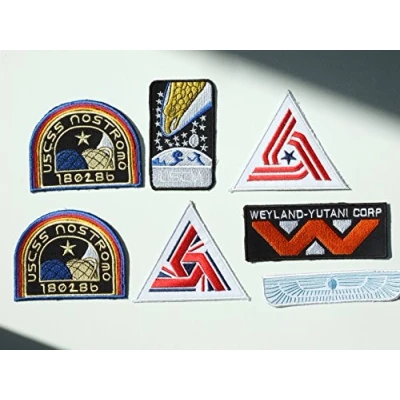 Abbildung von TOFOW Alien Movie Weyland Nostromo USCM Colonial Marines Eagle Crew [7 Patch Set] Bügelbild Aufnäher Applikation Emblem