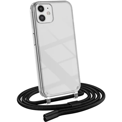 Abbildung von MyGadget Handykette für iPhone 11 [ Hülle mit Band abnehmbar &amp; verstellbar ] Handyhülle Handyband zum Umhängen Schnur Case Schutzhülle Schwarz