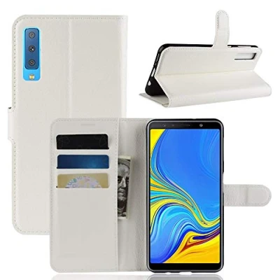 Abbildung von CoverKingz Handyhülle für Samsung Galaxy A7 [2018] Handytasche mit Kartenfach Cover Handy Hülle klappbar Weiß