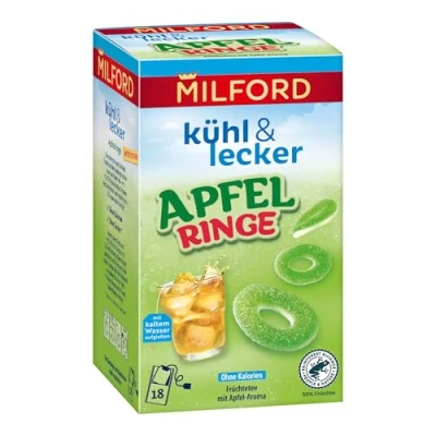Abbildung von MILFORD kühl &amp; lecker Apfelringe Früchtetee mit Apfel Aroma 18 Teebeutel