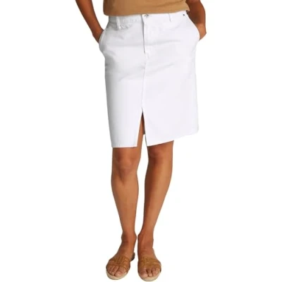 Abbildung von Tommy Hilfiger KNEE Straight Skirt Jeansrock, Damen, Größe: 44, Optic white