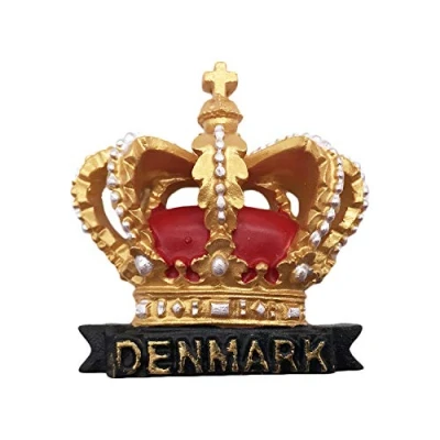 Abbildung von 3D Dänemark Crown Kühlschrankmagnet Tourist Travel Souvenirs Handgemachte Harz Handwerk Magnetics Home Küche Dekoration Sammlung Geschenk