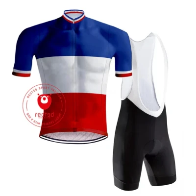 Abbildung von Retro Radsport Outfit French Champion Tricolore REDTED