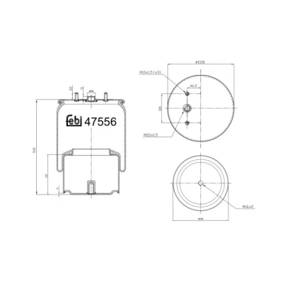 Abbildung von FEBI BILSTEIN 47556 Federbalg, Luftfederung DAF: XF