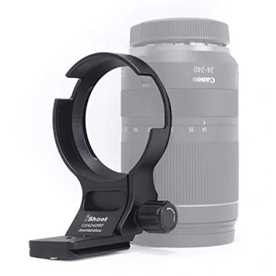 Abbildung von iShoot Stativschelle Stativring Objektiv Montage Stativ Halterungsring Halterung Stützring Kompatibel mit Canon RF 24 240 mm F4 6.3 is USM, unten ist Arca Swiss Fit Kameraplatte Schnellwechselplatte