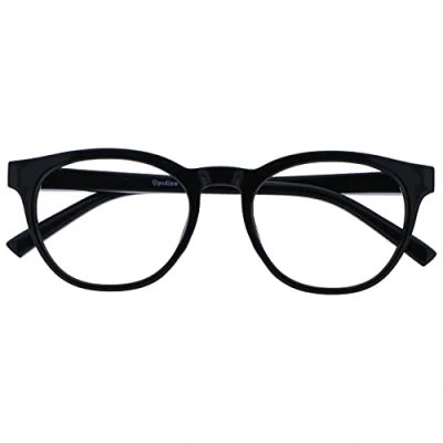 Abbildung von OPULIZE Blu Brille Blaulichtfilter Cool Rund Rahmen Federscharniere Verbessern Den Schlaf Computerbrille Gaming Entspiegelt Schwarz Herren Damen B5 0 +0.00