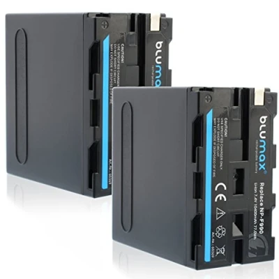 Abbildung von 2X Blumax NP F990 Akku kompatibel mit diversen Sony Kameramodellen 10400mAh 7,4V 77Wh