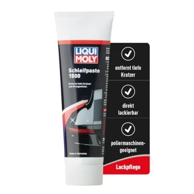 Abbildung von LIQUI MOLY Lackpflege Schleifpaste 1500, Art. Nr. 21758 I 250ml Lackschleifpaste für Tiefe Kratzer &amp; sehr stark verwitterte Lacke Abrasiver Auto Entferner zur Lackierarbeit Vorbereitung