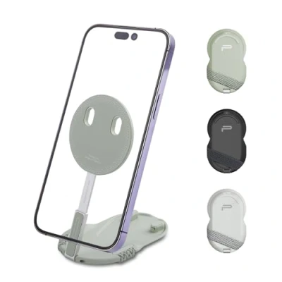 Abbildung von PGYTECH MagFlex Phone Photography Stand, Magnetischer Telefonständer, Starke Magnete &amp; Winkeleinstellung Magsafe Kompatibel mit iPhones 16/15/14/13 Serie, Selfie Stick Stativ, Mintgrün