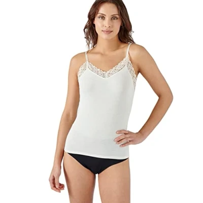 Abbildung von Damart Damen Spitzenhemdchen Thermolactyl Sensitive Trägershirt/Cami Shirt, Gebrochenes Weiß, Small