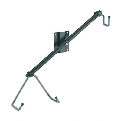 Abbildung von K&amp;M 16295 E Gitarren Wandhalter Schwarz Schräge Präsentations Haltung Auflagebügel 360 verstellbar aus Stahl