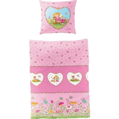 Abbildung von Prinzessin Lillifee Kinderbettwäsche &quot;Reh&quot;, (2 tlg.), Biber, 100 % Baumwolle, Lillifee, pflegeleicht
