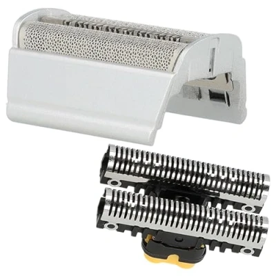 Abbildung von vhbw Kombi Pack Scherteil kompatibel mit Braun Flex Integral 5015, 5311, 5312 Elektrorasierer, Folie + Messerblock, schwarz/silber