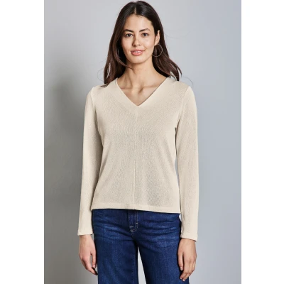 Abbildung von Street One Stricklook Strickpullover, Damen, Größe: 36, Beige