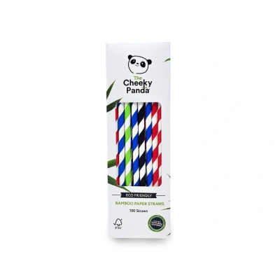 Abbildung von The Cheeky Panda Bambus Strohhalme Papier Bunte 100 x Cocktail Stark und Langlebig