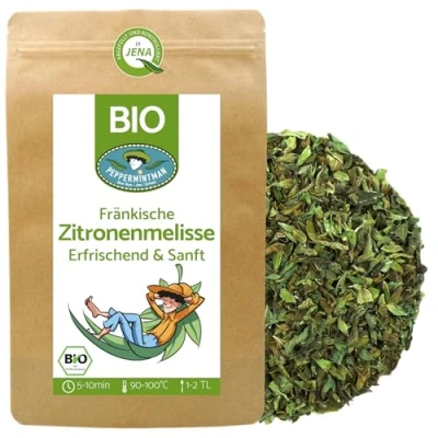 Abbildung von Bio Fränkische Zitronenmelisse 120g Blattkrüll Melissentee PEPPERMINTMAN