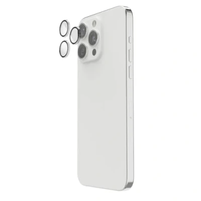 Abbildung von Hama Handy Kameraschutz iPhone 14 Pro/14 Pro Max (3 Einzellinsen, Linsenschutz stoßfest, Kameraglas 9H, Schutzfolie case friendly, Kamera Abdeckung kratzfest, Panzerglas blasenfrei)