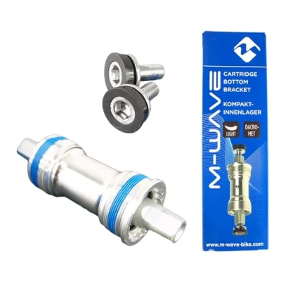 Abbildung von M Wave Unisex Erwachsene Carousel BB BSA SQ Kompakt Innenlager, Silber/Blau, Für 68 mm Gehäuse, L1: 119 mm, L2 27